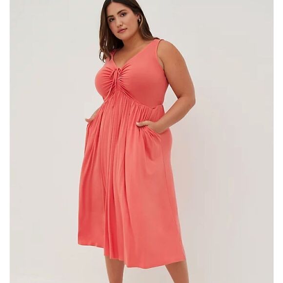 Torrid Super Soft Shirred Sleeveless Dress - Picture 1 of 16